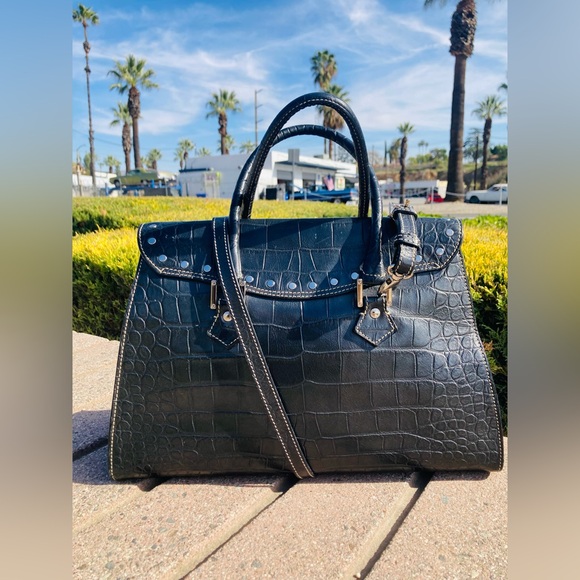 Rare Dooney & Bourke Croc Embossed Satchel MADE IN ITALY - Picture 3 of 14